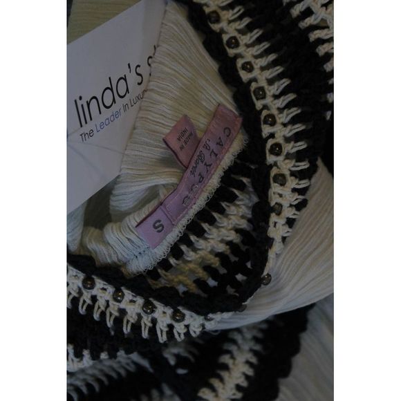 Calypso Saint Barth Womens Crochet Plisse Off Shoulder Top Blouse White Small - Picture 5 of 7